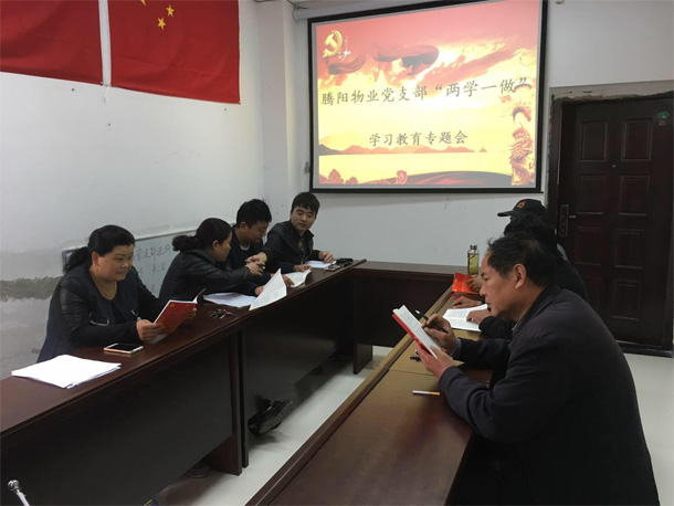 騰陽物業(yè)開展“兩學(xué)一做”學(xué)習(xí)教育專題會